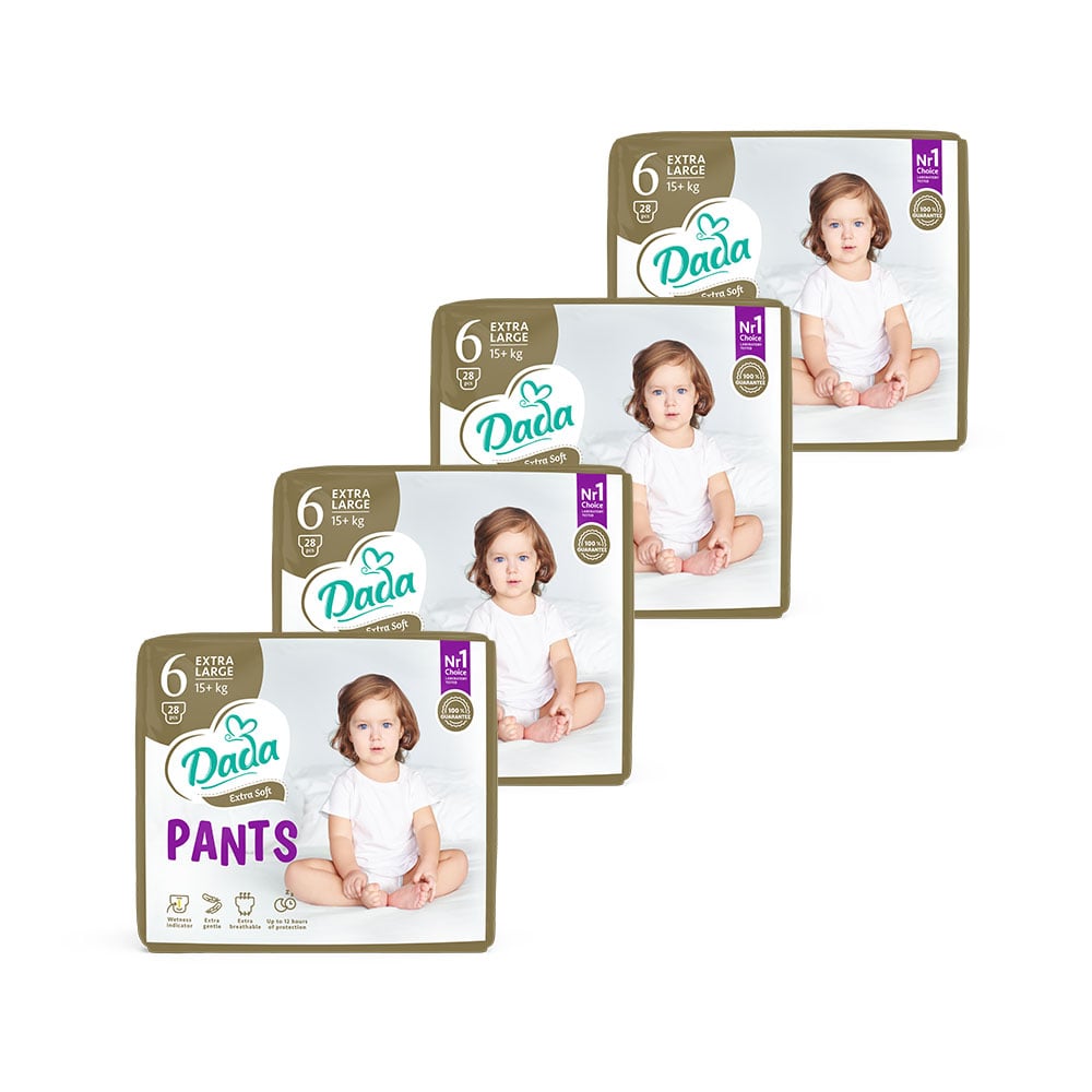 Трусики-підгузки Dada Extra Soft розмір 6 XL (15+ кг), 4*28 шт